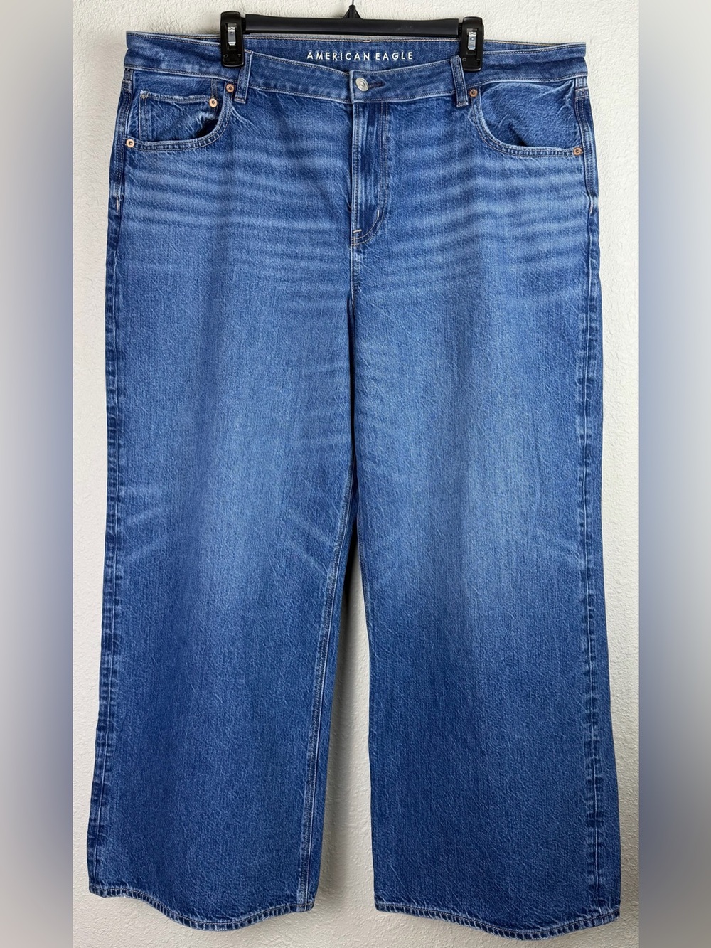 American Eagle Low Rise Baggy Wide Leg Jeans 18R Y2K Skate Comfort Stretch Waist